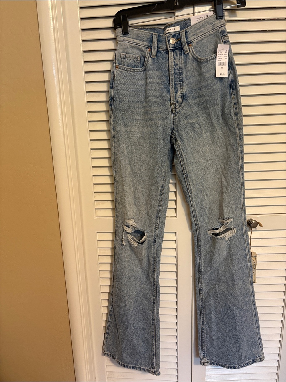 PacSun Light Blue Distressed Flare Jeans size 23